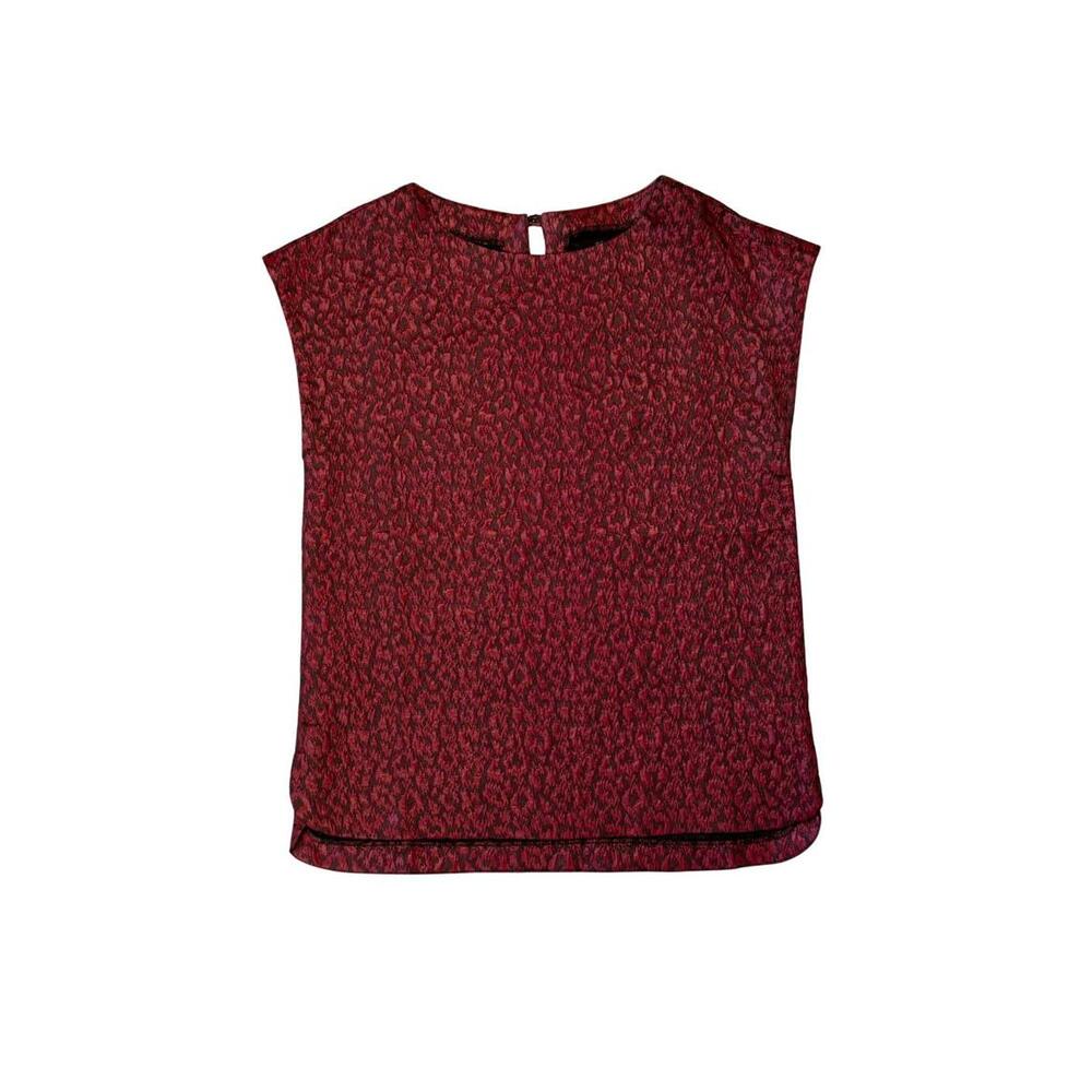 Pre-loved Zadig & Voltaire Deluxe Red Cheetah Patterned Top - Size XS